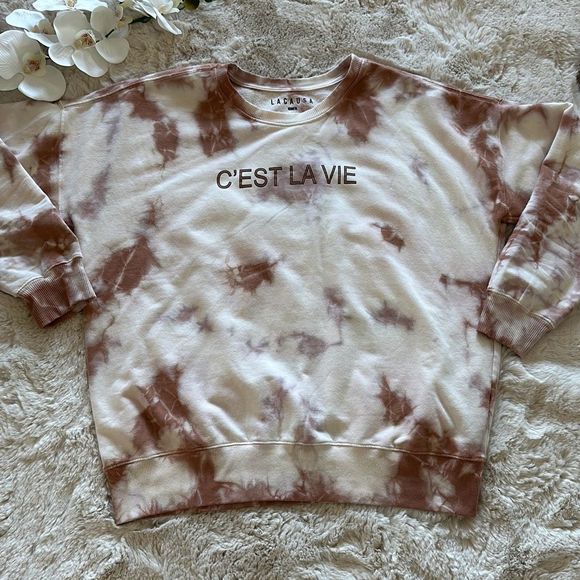 LACAUSA Sweatshirt C’est La Vie Tie Dye - Picture 1 of 6